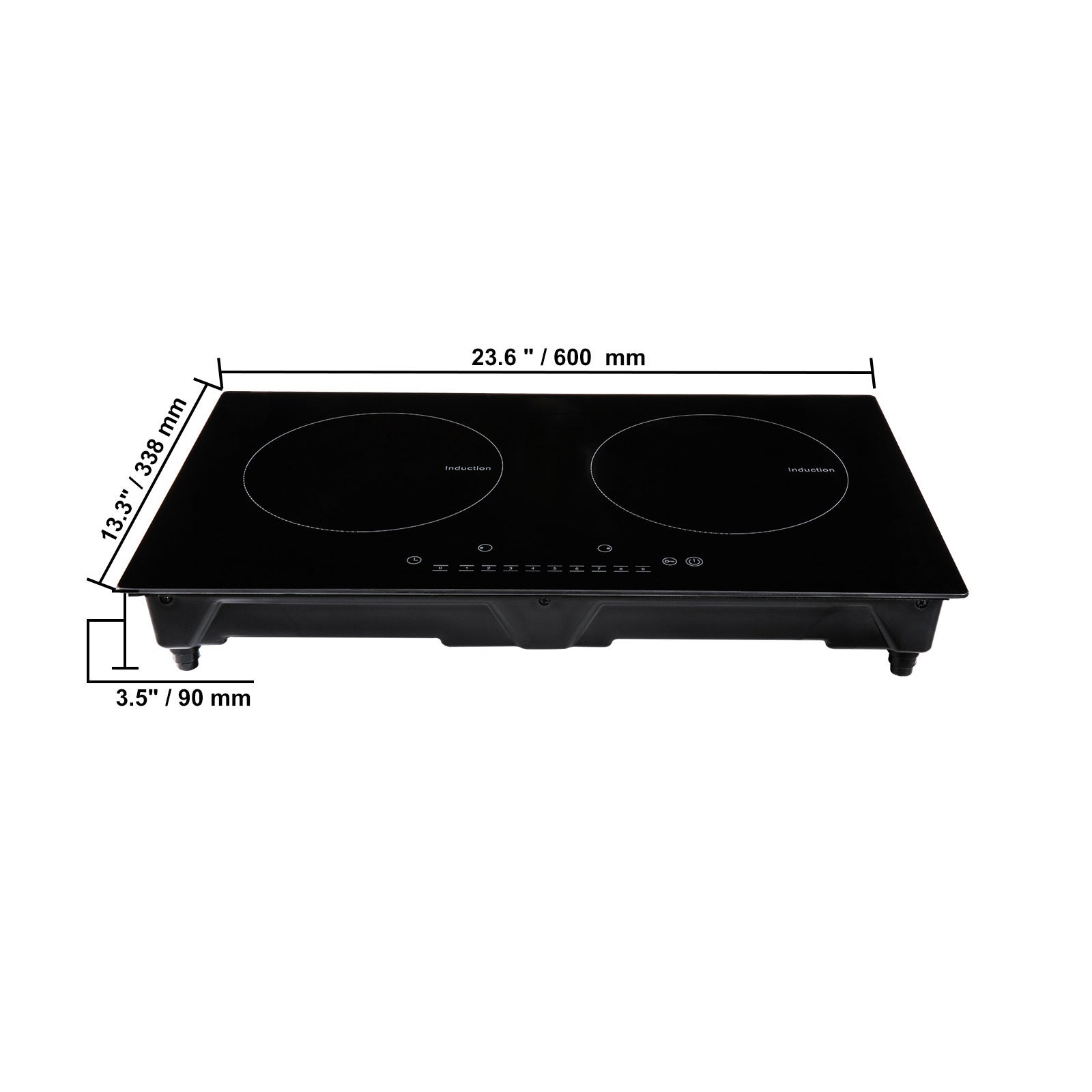 VEVOR Induction Cooktop, 2 Burners, 24-Inch Induction Stove, Built-In Magnetic Stove, 1800W, 9-Level Multi-Function Burner, LED Touch Screen, with Child Lock & Over-Temperature Protection