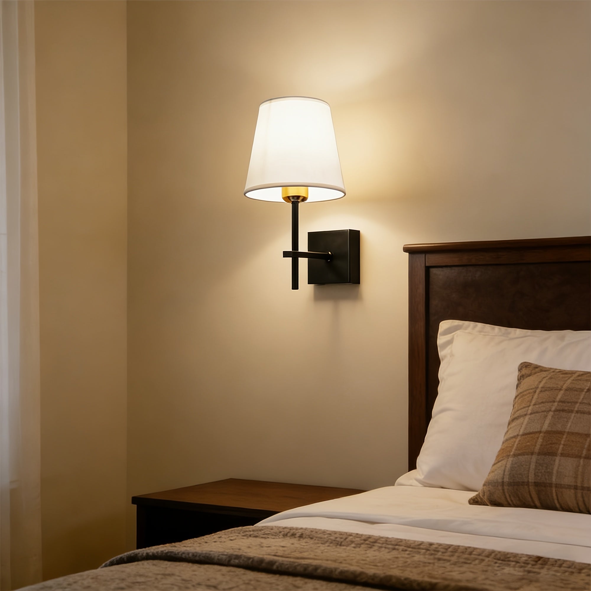 Wall-mounted battery-powered wall light, black rechargeable wall light, with 4000mAh dimmable bulb and remote control, adhesive wall light, 3 color temperatures optional, supports remote and touch control