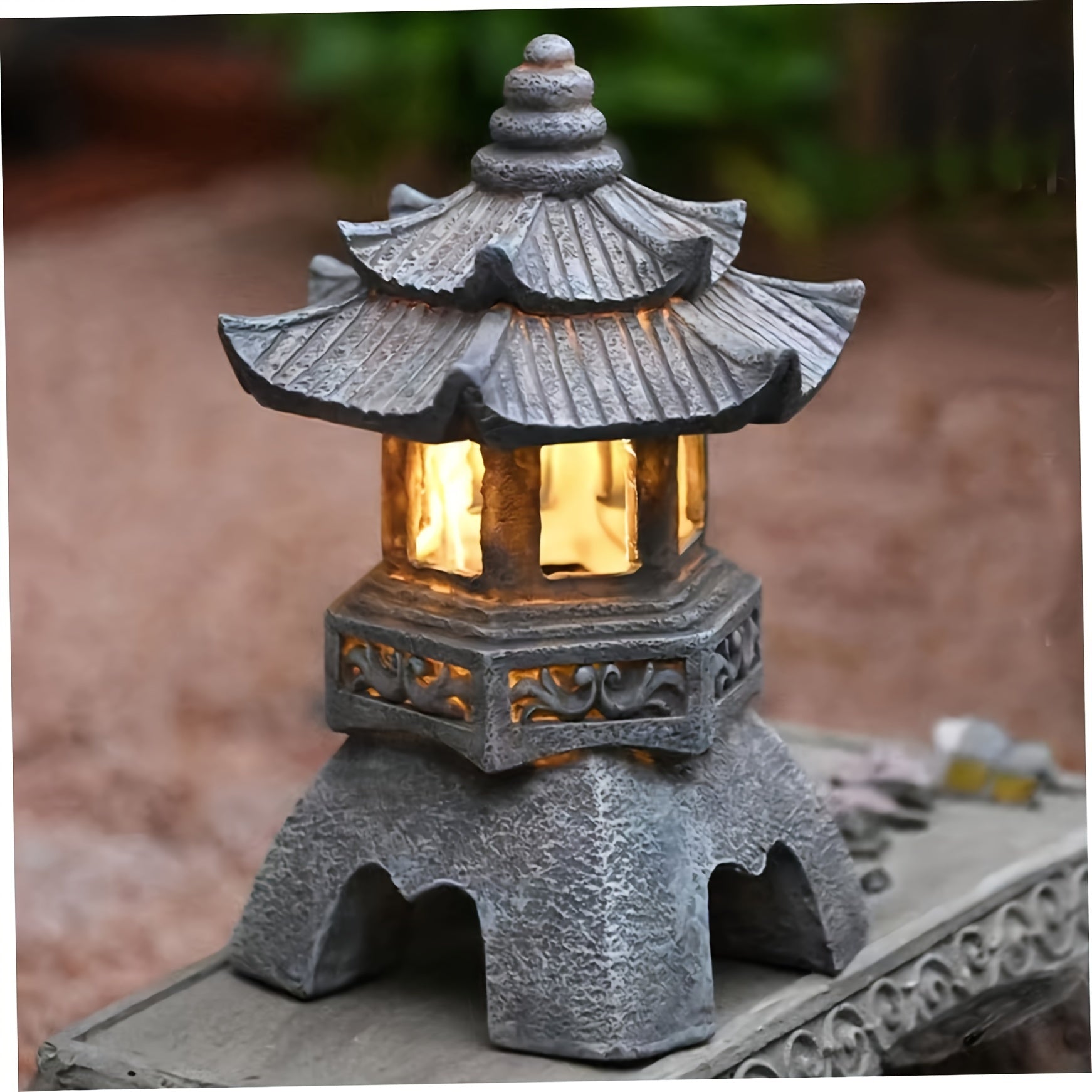 1 Piece Outdoor/Indoor Zen Decoration - Solar Pagoda Light Statue, IPX4 Adds Artistic Charm to Your Garden, Courtyard and Landscape Balcony, Perfect Courtyard Decoration Gift!