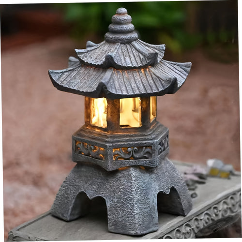 1 Piece Outdoor/Indoor Zen Decoration - Solar Pagoda Light Statue, IPX4 Adds Artistic Charm to Your Garden, Courtyard and Landscape Balcony, Perfect Courtyard Decoration Gift!