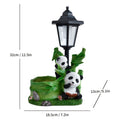 One-Piece Courtyard Creative Chinese Panda Outdoor Solar Light Statue Decoration, Animal Sculpture and Flower Pot Dual-Use, Multi-Functional Villa Night View Lighting, Balcony Living Room Garden Home Decorative Light, Friend Gift