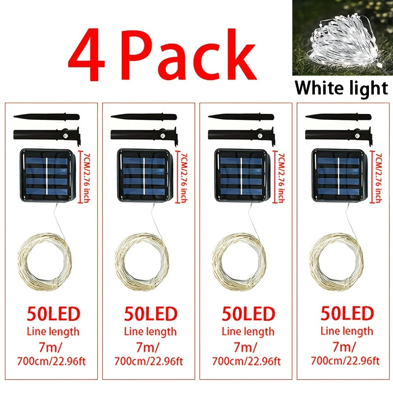 4套50LED×4/100LED×4/200LED×4/300LED×4，派对，婚礼，圣诞装饰，太阳能充电