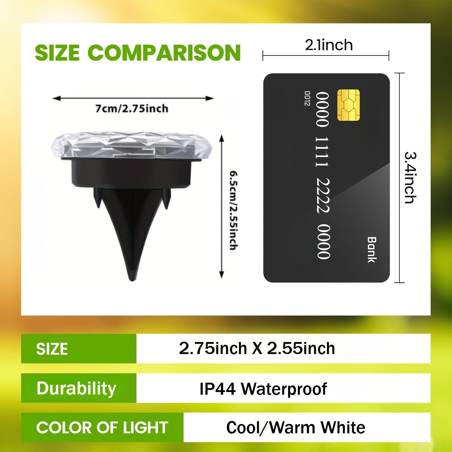Solar Ground Light, Waterproof Outdoor Solar Light, Solar Garden Light Suitable for Courtyard, High Brightness Solar Disc Light, Recessed Landscape Lighting, Suitable for Patio, Path, Walkway, Driveway, White