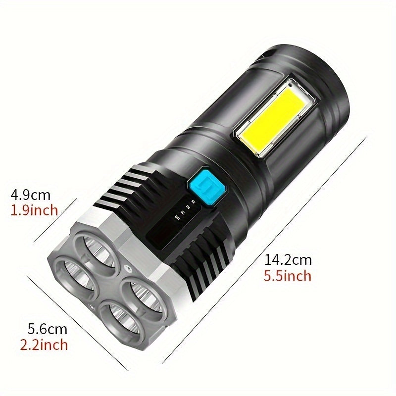 High Power IP65 LED Flashlight, Super Bright Long Range Rechargeable Tactical Handheld Light, Outdoor Camping Lantern