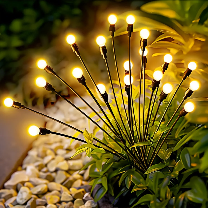 6-Head Solar Firefly Lawn Garden Light, Perfect for Outdoor Garden Paths and Lawn Decoration, Ideal Choice for Halloween, Christmas, New Year and Ramadan Decoration