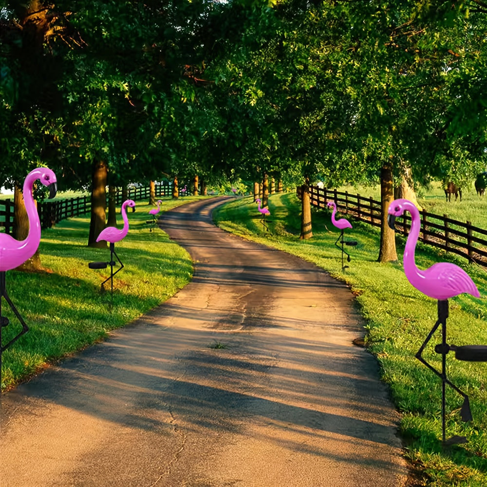 3 Pack Flamingo Solar Light, Outdoor Flamingo Courtyard Decoration, Flamingo Ground Insert Light Solar Powered, Lawn Decorative Garden Ground Stake, Courtyard Pond Ground Backyard Decoration - IP65 Protection Rating