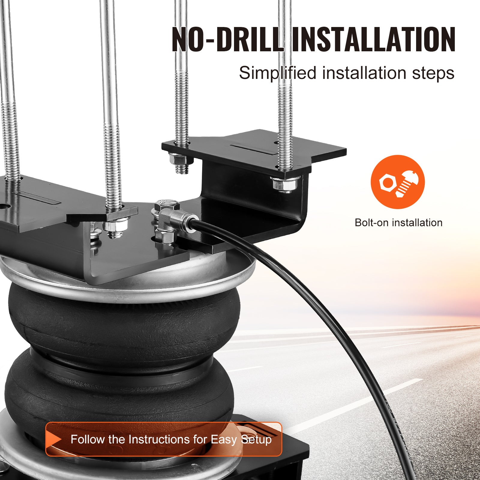 VEVOR Air Bag Suspension Kit, Air Spring Suspension Bag Kit, 5000 Lbs Load Capacity, 5 to 100 PSI
