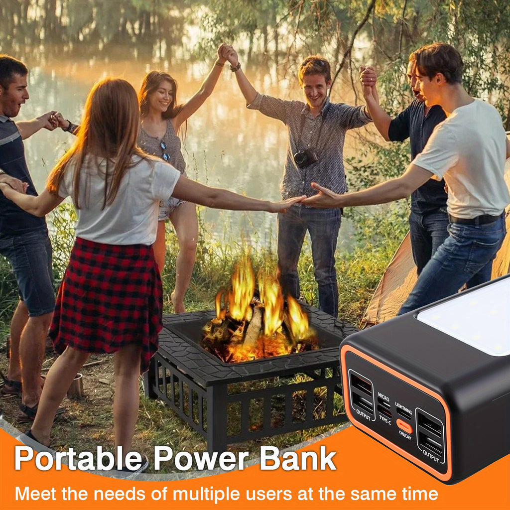 60000mAh Two-way Fast Charging Power Bank with LED Neon Flashlight, Large Capacity Portable Bidirectional Mobile Power Source External Tito C Compatible with Smart Phones, for iPhone 17Pro Max/ 16/ 15/ 14/ 13/ 12/ 11 Etc., for Samsung Most Smart