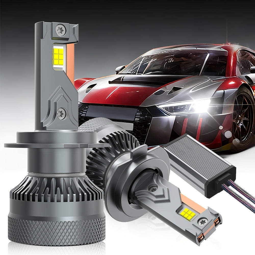 2-Pack - H11/H7/H4/H1, 9005/9006/9012 LED Headlight Combo Bulbs | High/Low Beam Integrated, 6500K Super White High Brightness, 40000 Lumens, Universal Car Headlight, No Battery Needed