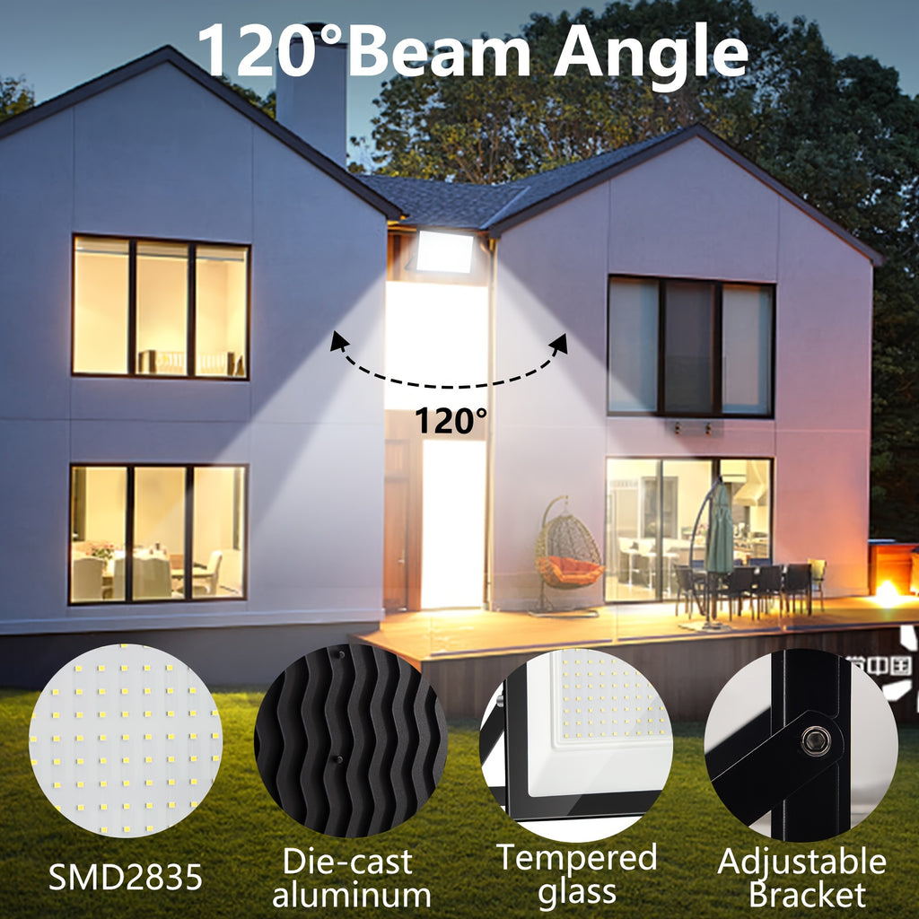 100W Ultra-Thin LED Flood Light | Super Bright 6500K Daylight Color, Suitable for Outdoor and Indoor - Security Light, Suitable for Garage, Garden, Yard, Warehouse, Workshop, Parking Lot, Flood Light Bulb