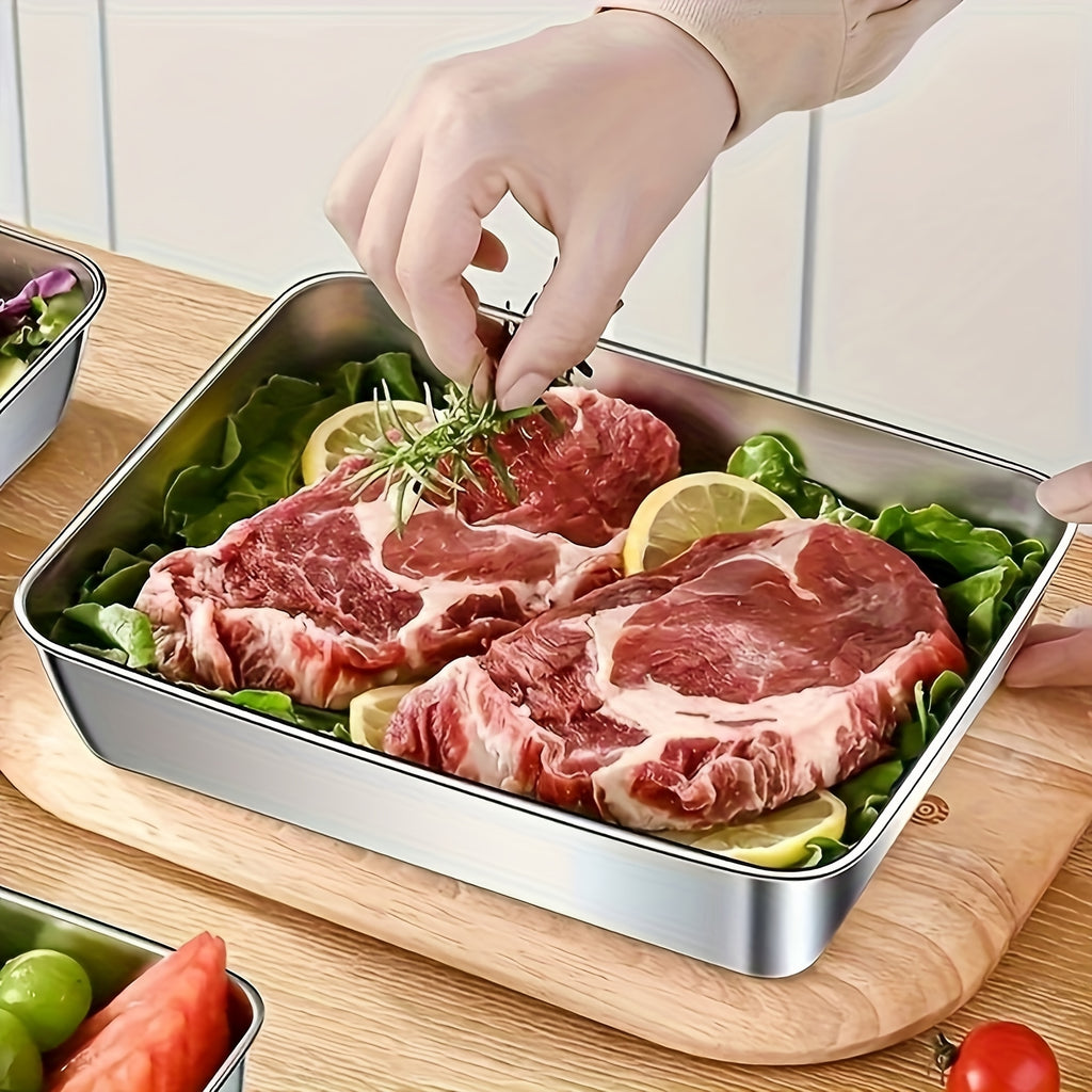 Buy 3 Get 2 Free: 5-Piece Premium Stainless Steel Food Storage Containers – With Lids, Stackable & Easy to Clean – Perfect for Picnics, Meal Prep & Fridge Organization