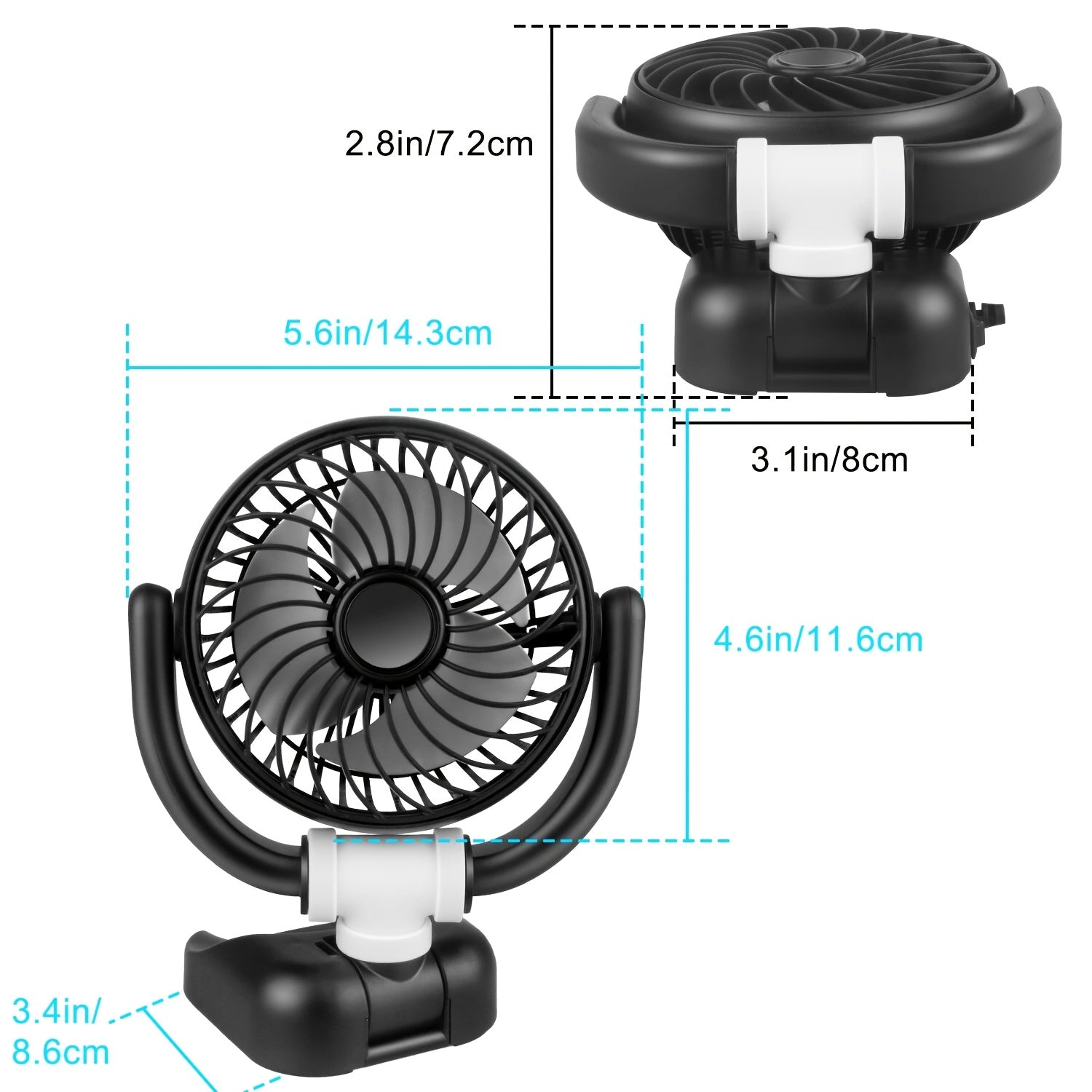Foldable Cooling Fan with Electronic Interface, Dual-Use Cooling Device Compatible with Laptop and Desktop Computer