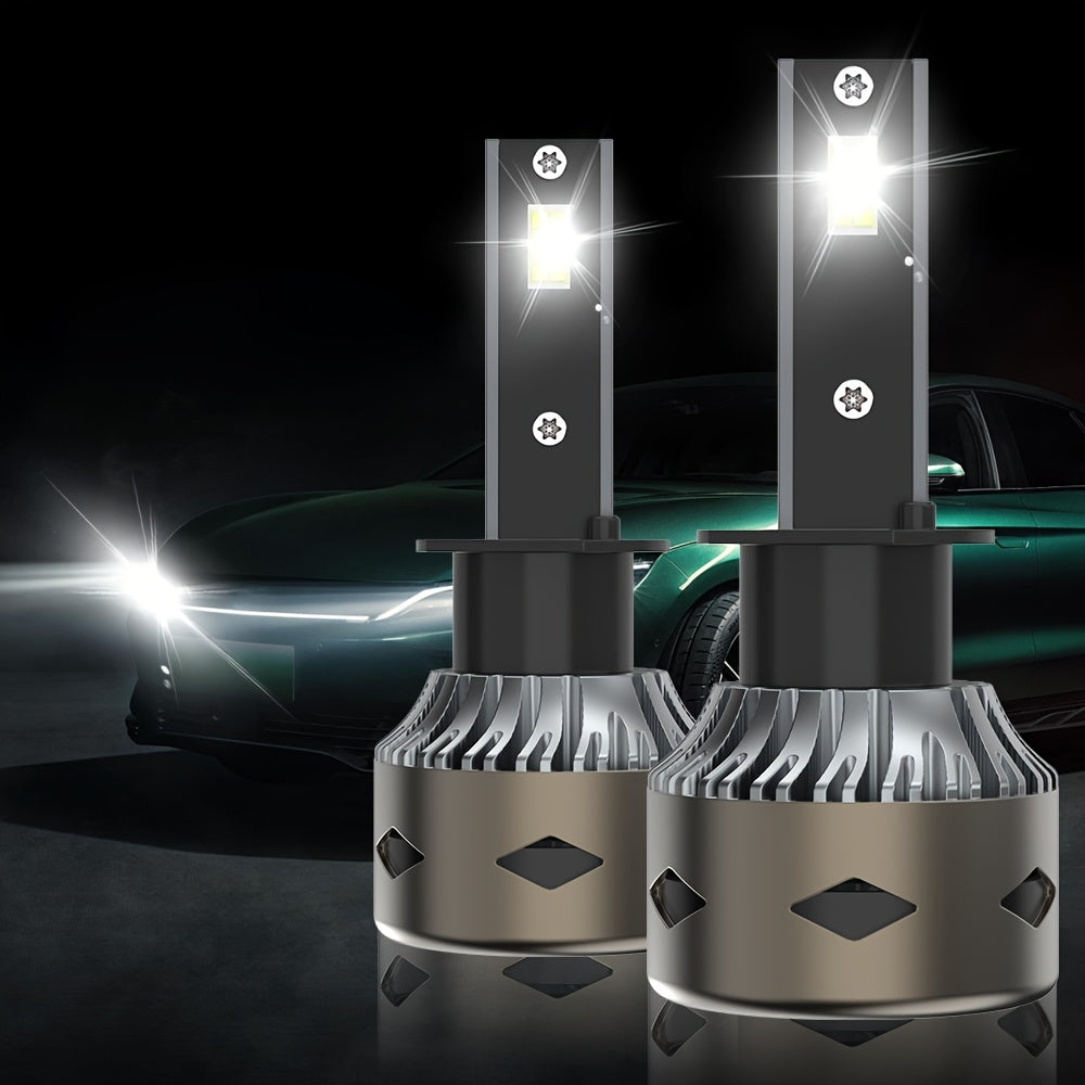 2-Pack H7 LED Headlights, H1, H4, H7, H11, COB Chip with Cooling Fan, 200W High Power, High/Low Beam Switching, No Canbus Error, 800% Brightness Increase, Compatible with HB3/9005, HB4/9006, HIR2/9012-G116