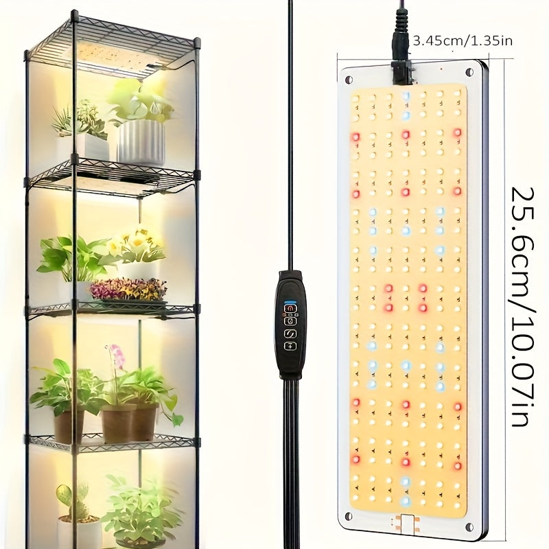 4-Pack Ultra-Thin LED Plant Grow Light, Auto On/Off 3/9/12H Timer, 3 Lighting Modes 10 Dimmable Levels, 154 LED Beads for Plant Growth