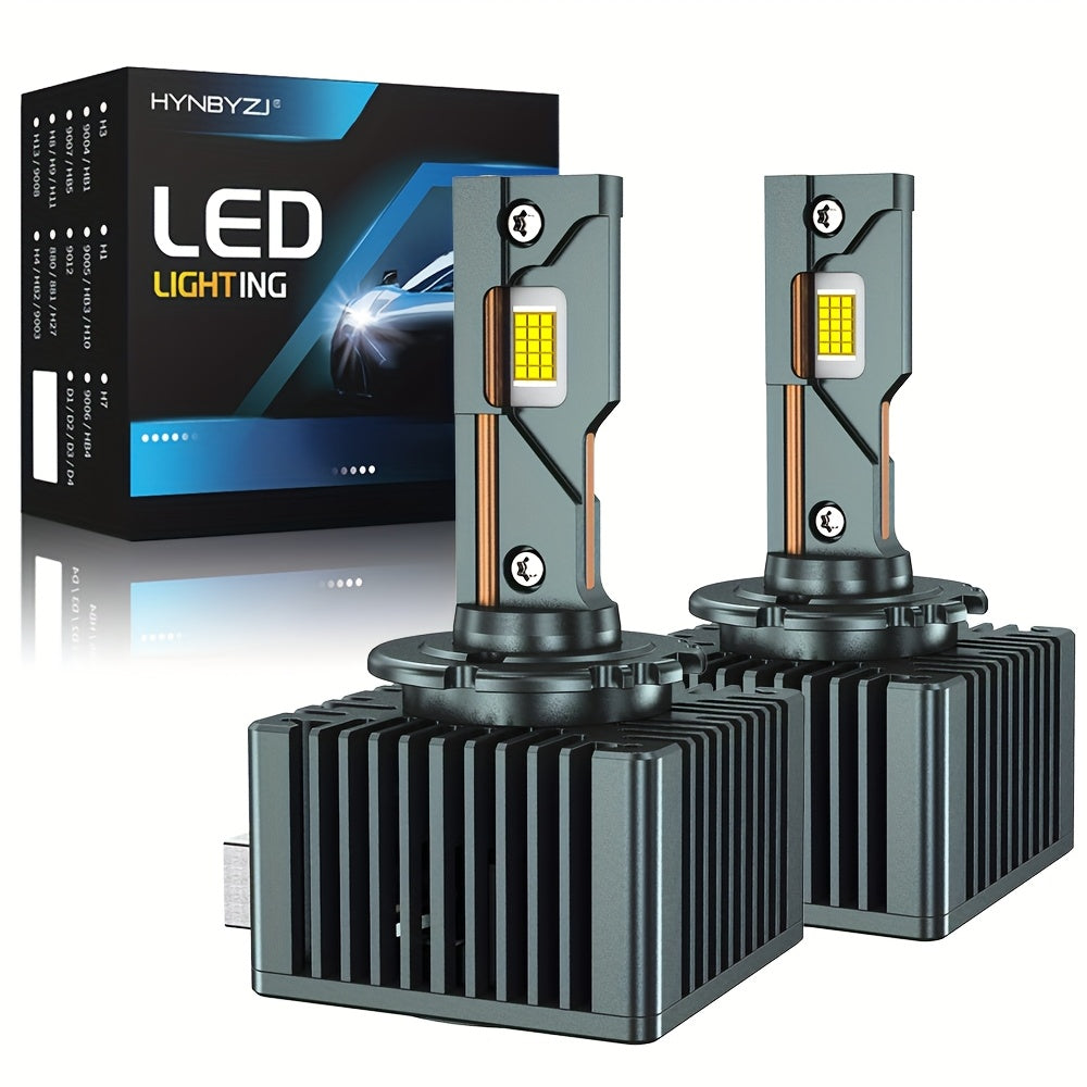 2Pcs D1S D3S D2S D4S D4R D5S LED Headlights Canbus Auto LED Bulbs 6000K Plug-and-Play