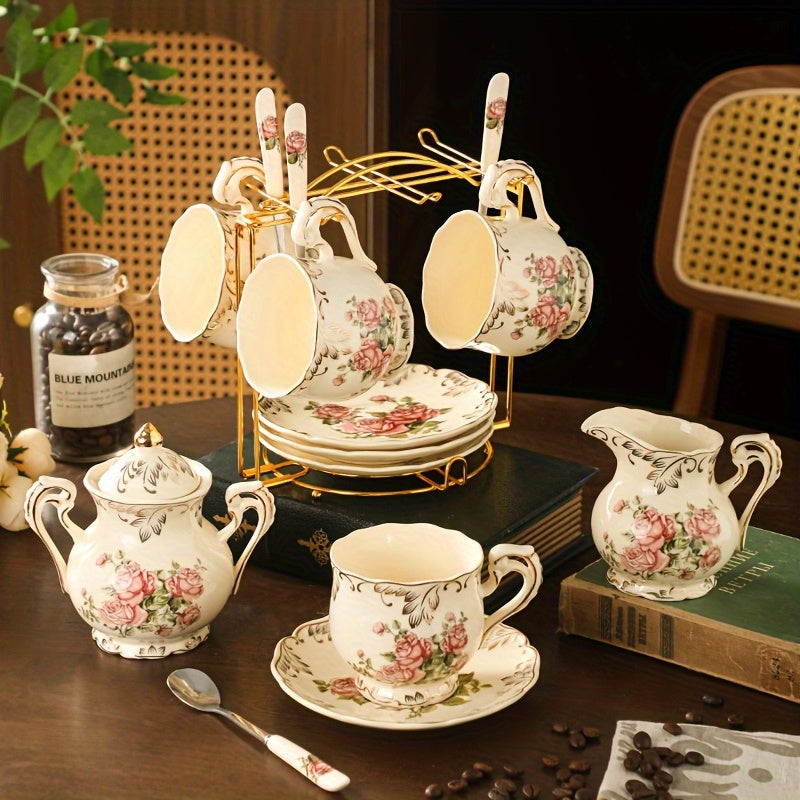 22-Piece Vintage Gold Rim Afternoon Tea Gift Set – Premium Choice for Graduation Season & Tea Enthusiasts – European Artisan Craftsmanship