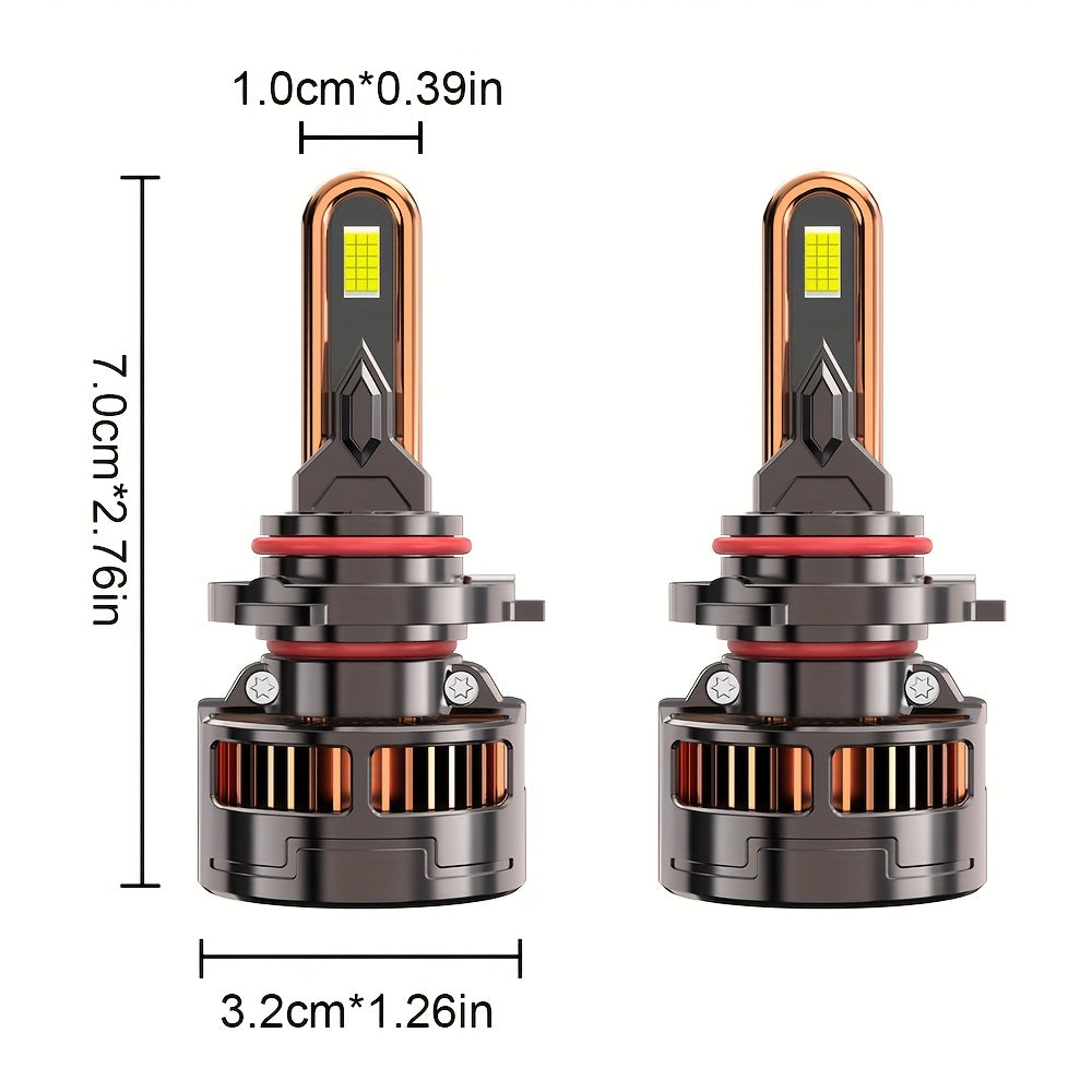 2Pcs 300W High Power LED Headlight Bulbs, with 9005/HB3-QK009 H4/H7/H1/H4/9003/HB2/H11/H18/H16/9012/9006, 60000 Lumens, 7500K, 9570 CSP Chip, 950% Brightness, Compatible with Most Vehicles