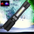 1Pc Super Bright XHP70 Powerful LED Flashlight, Power Bank Flashlight, USB Rechargeable Camping Tactical Flashlight with COB Light, Ideal for Camping and Emergency Use