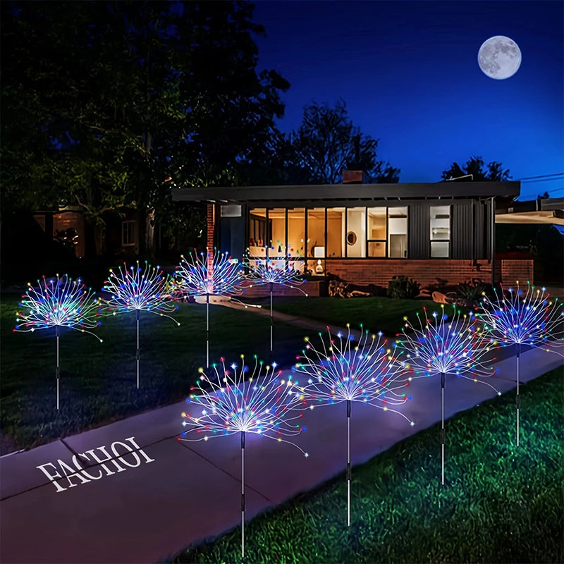 520 LED Solar Garden Light Solar Firework Light, 8 Modes Lighting Solar Light Outdoor Smart Light with Smart Sensor Switch, Perfect for Garden Courtyard, Walkway, Pathway, Party, Wedding Decoration, Optional 420/280/90 LEDs