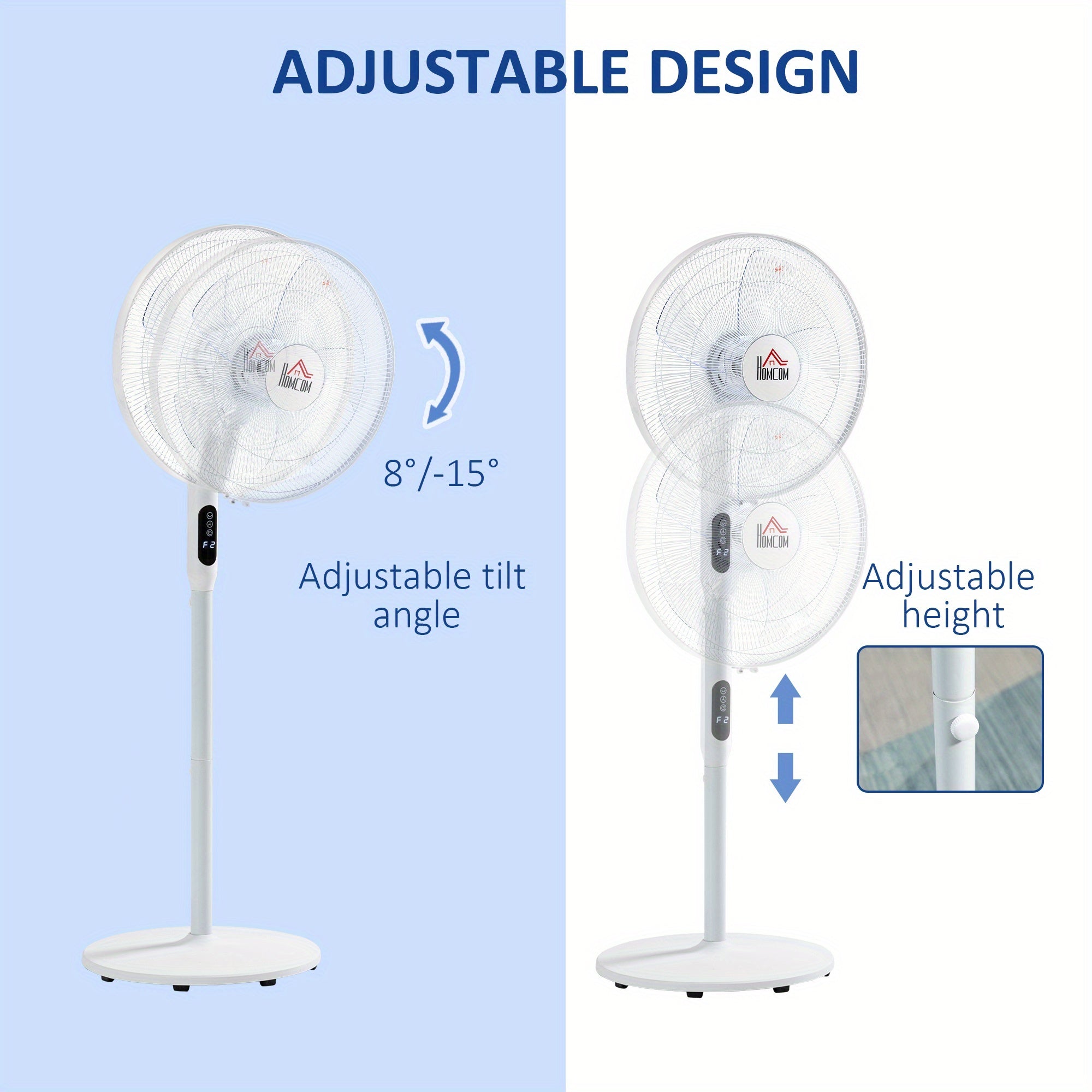 1pc HOMCOM 824-033WT Floor Standing Fan