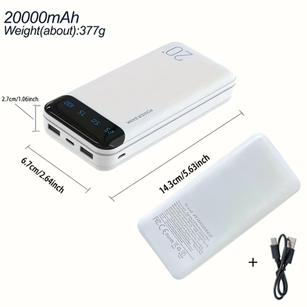 A Portable Power Bank with a Large Capacity of 10000/20000Mah, Suitable for Iphones, Android Devices, Tablets, Headphones, And Other Electronics. It Features Dual USB Outputs And Makes a Great Gift for Birthdays Or Christmas