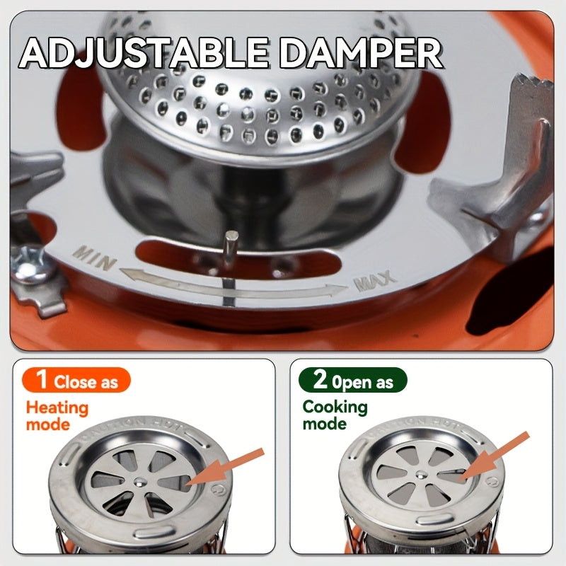 Portable Propane Heater Stove - 9,000 BTU Propane Heater - Multi-Functional Indoor/Outdoor Use, Durable Metal Construction, No Electricity Required, Foldable Legs, Ideal for Camping, Hiking, Picnic & Winter Heating