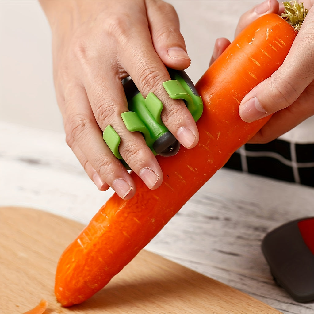 Comfort-Grip Vegetable Peeler with Non-Slip Rubber Ring. Made of Stainless Steel & Durable Thermoplastic Rubber, No Electricity Needed, Perfect for Carrots, Pumpkin and More