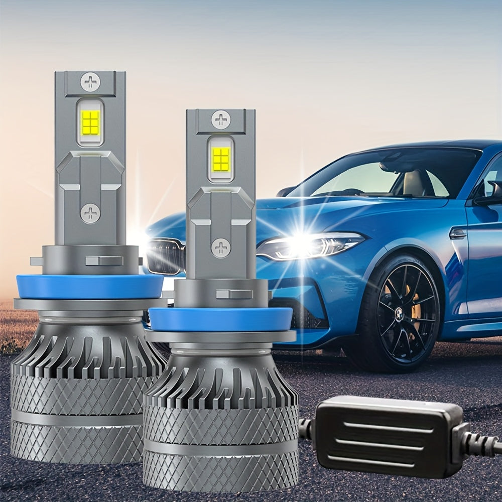 2PCS H7 H4 H11 LED Headlight H1 9005 HB3 9006 HB4 9012 HIR2 Bulbs Canbus LED Car Headlight 30000LM Mini Car LED Light Super Bright, Error-Free, High/Low Beam