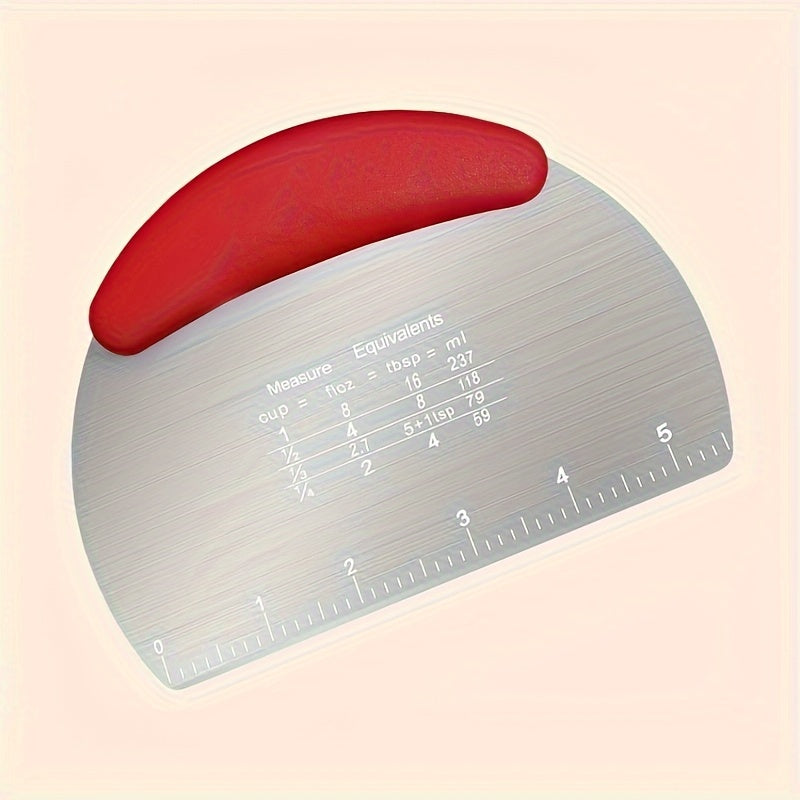 1PC Dough Scraper, Stainless Steel Cutter, Food Scraper, Pastry Dividing Tool, Bread and Bakery Cutting Board, Baking Kitchen Gadget