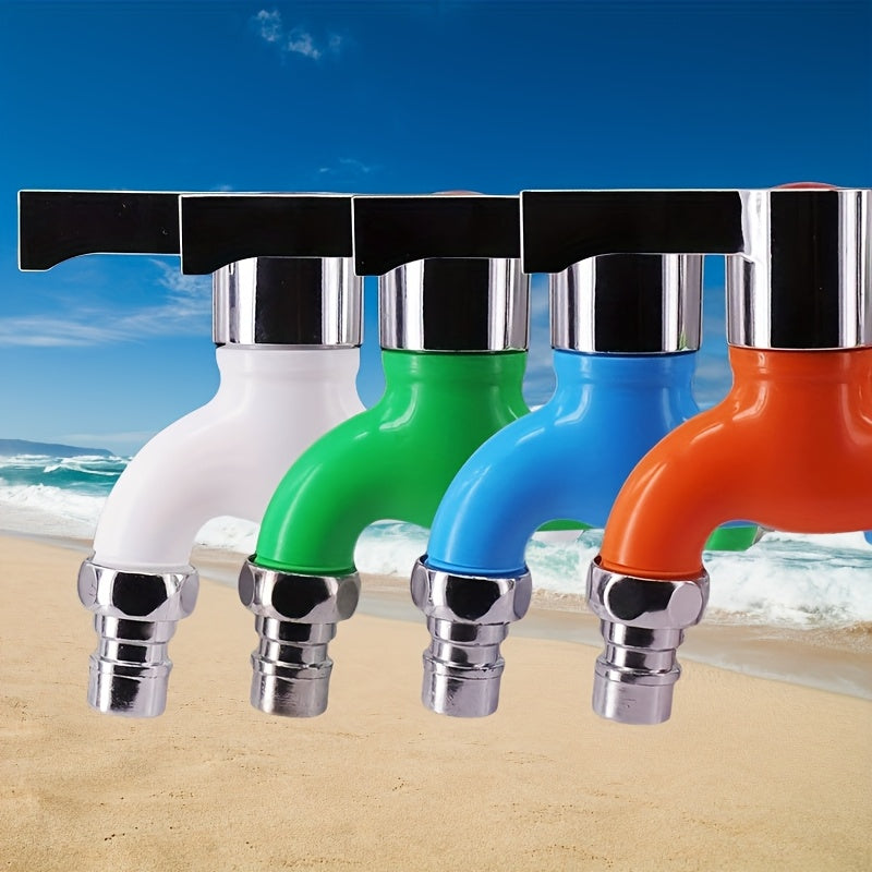 1pc Plastic Washing Machine Faucet - Wall Mount, Single Cold Water, Kitchen & Bathroom Connector, Outdoor Frost-Proof Tap with Diverter