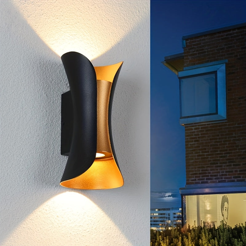 IP44 LED Outdoor Double-Head Wall Light, 3000K/6000K Warm White Light, Suitable for Hallway, Garden, Courtyard