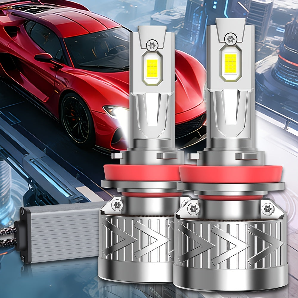 2PCS LED Headlight Kit, Compatible with H11/H7/H4/H1, 9005/9006/9012 - 56000LM, 6500K Cool White Fog Light, 300% Brightness Increase, 300W Power, Suitable for Various Environments and Car Models
