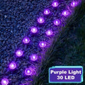 30 LED Solar Garden Light, Purple Fairy Light, IP44 Waterproof Durable, Ground Insert Outdoor Garden Lamp, Decorative Lighting for Walkways, Lawns, Camping Parties etc.