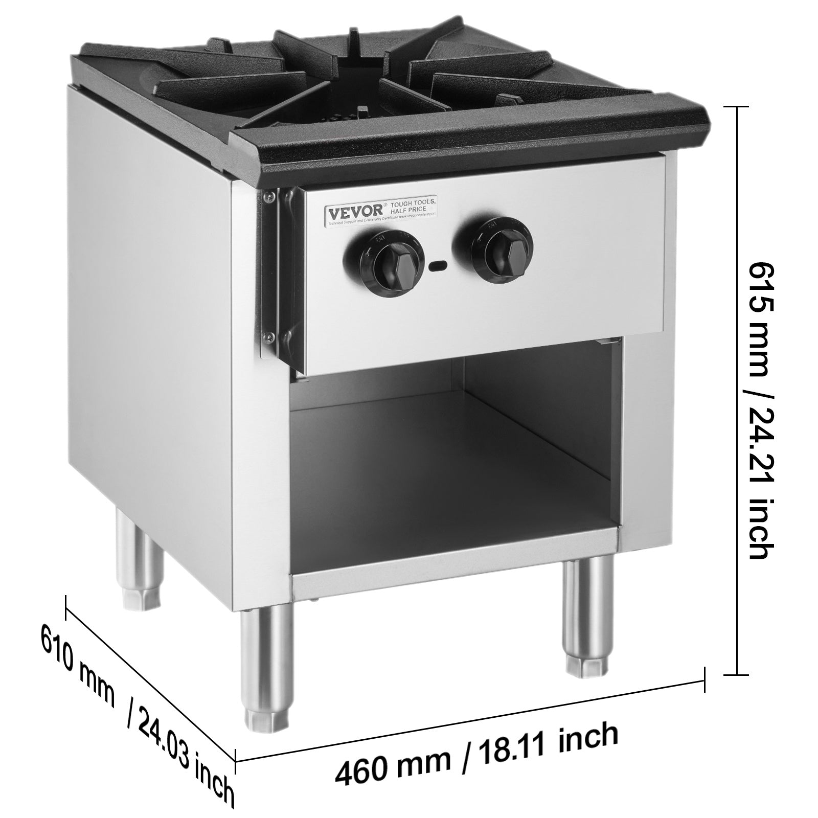 VEVOR Commercial Gas Stove, 1/4 Burner Countertop Cooking Hot Plate, Kitchen
