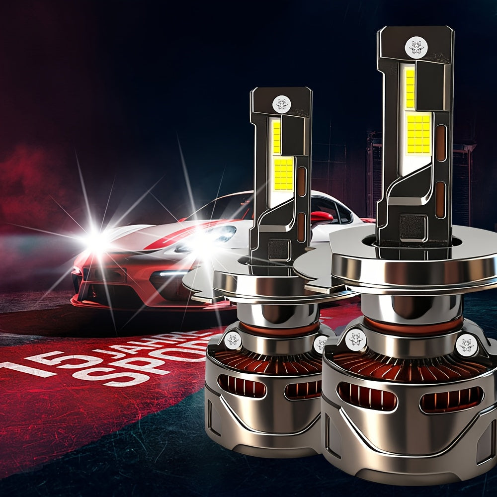 2-Pack H4 H7 9005 9006 H11 H1 H13 Headlight LED Car Headlights, 500% Super Bright, Canbus External Driver, 52500LM, Ultra-Long Life Fast Cooling Fan - B13, No Battery Included