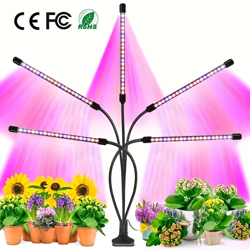 1 piece - black tube [LED plant grow light] 15W red/blue LED plant grow light | full spectrum panel, USB powered, flexible rotating plant light, suitable for indoor gardening - adapter not included