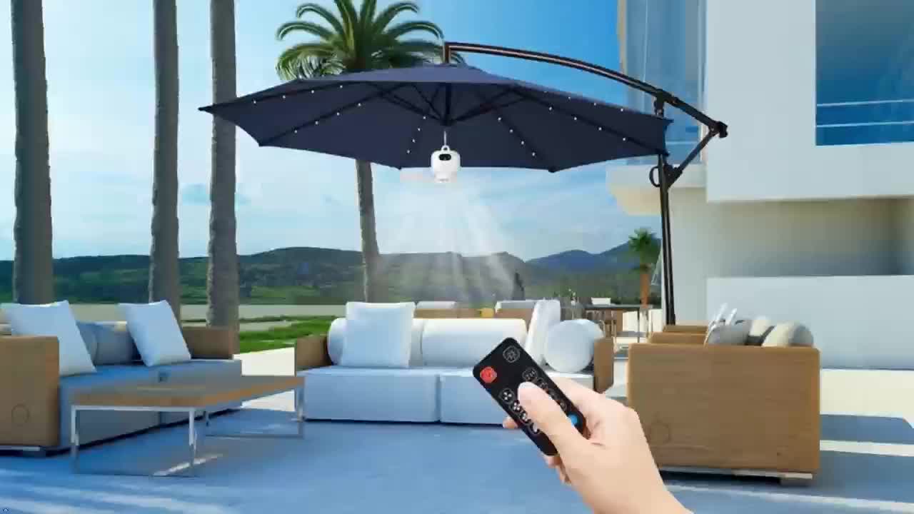 Portable Tent Fan for Camping, Multifunctional Ceiling Fan, 8000mAh Battery Powered, Quiet Ceiling Fan with Dimmable LED Light, Small Lamp & Fan Combo, Easy Installation, Rechargeable Tent Fan for Bathroom