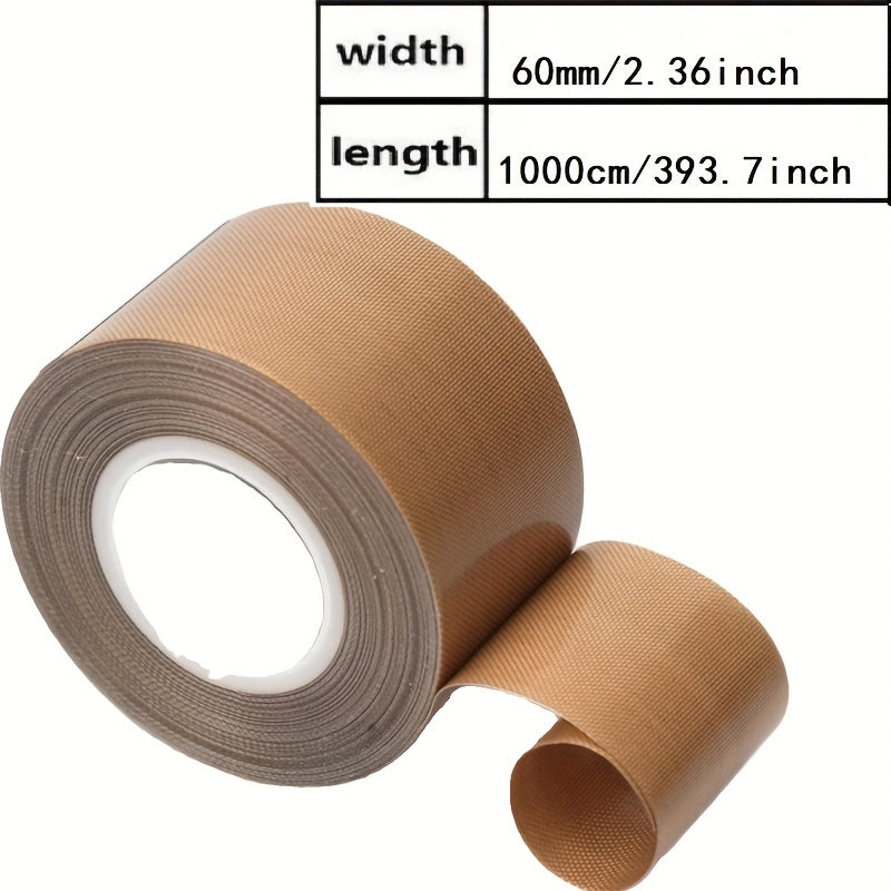 通用特氟龙 PTFE 玻璃纤维粘合剂厚度 0.127mm 温度 -73° 至 300° ，耐热封口机胶带（H.60mm L.10mt）
