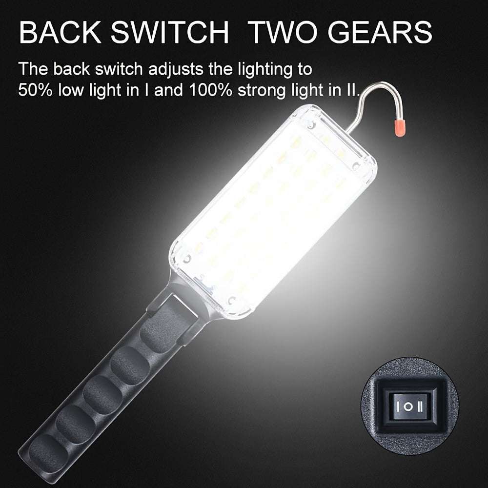 1 LED Work Light, Rechargeable Work Light, Handheld Flashlight, Magnetic Handheld Work Light, Outdoor Car Inspection Light with Hook for Auto Repair Emergencies, Car Inspection Light
