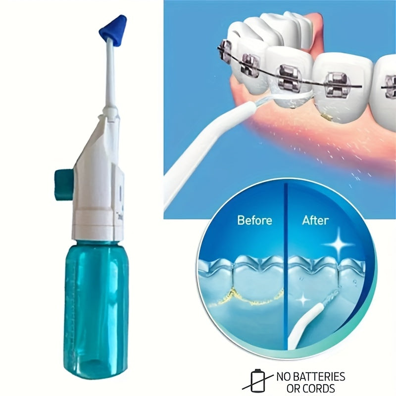 1个装 Dentalpro 高压冲牙器 - 便携式手动口腔冲洗器，专为牙龈健康设计 - 非常适合清洁牙齿并维持口腔卫生，无需电力或电池