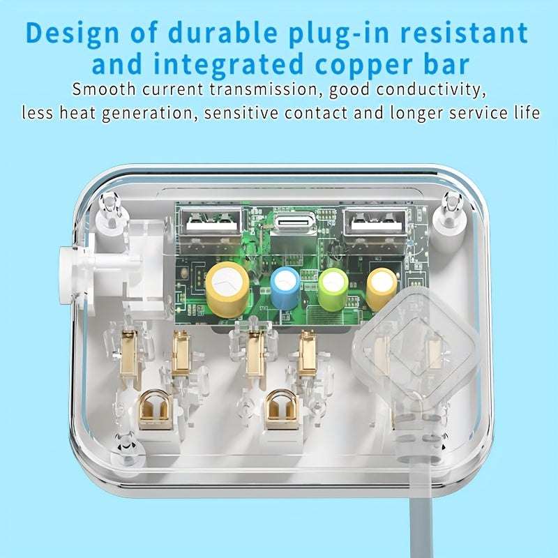 [Copy of] A Small Wall Power Socket, 3 Power Outputs, 3 USB'S And A Type-c, 6-in-1 Bundle Wall Socket. The Power Socket With Indicator Light Is Safer And Smaller, Which Makes It Easier For You To Carry When You Go Out. It Is A Gift Choice