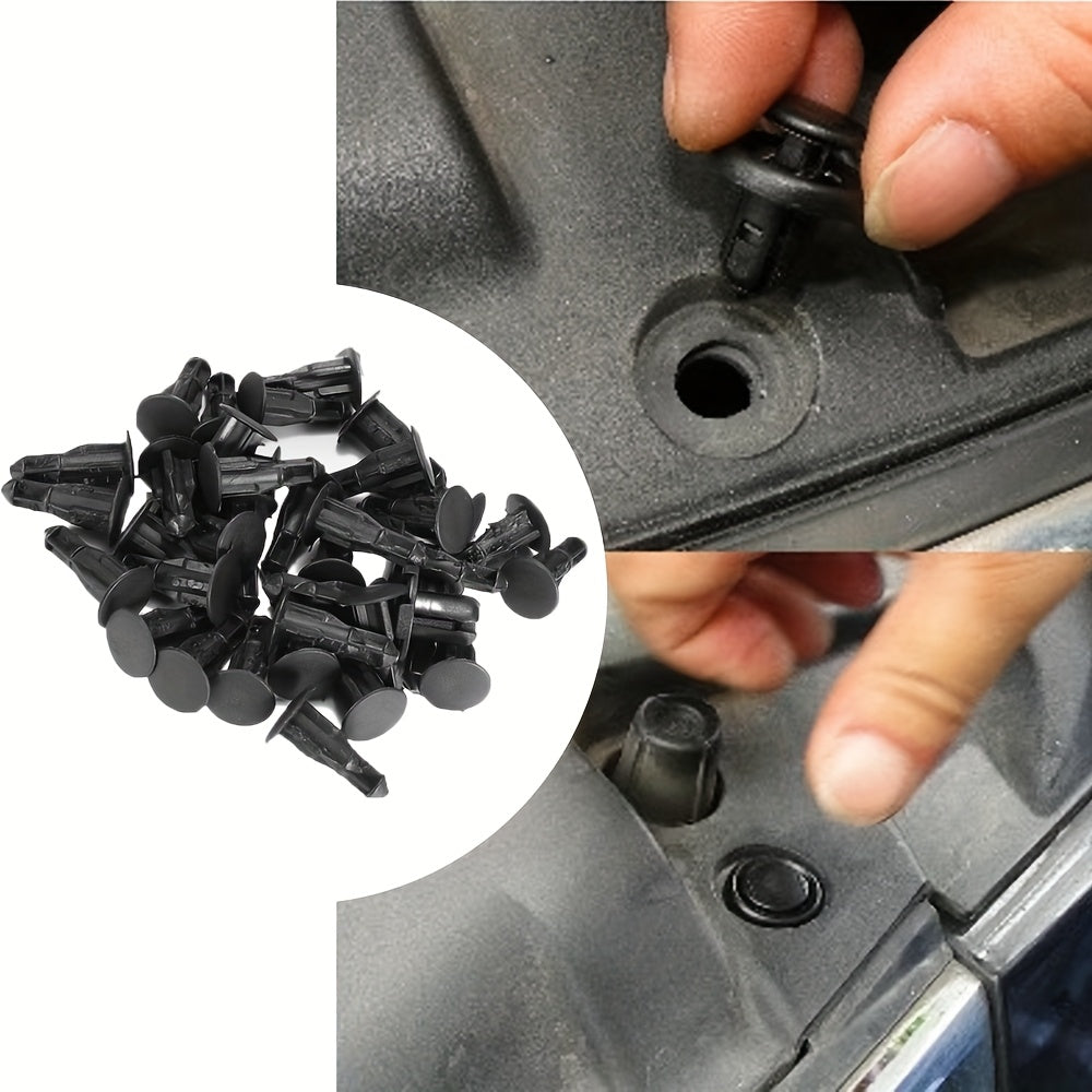 200-Piece 10mm Plastic Push-Type Retainer Fasteners – Bumper Pin Auto Clips Plastic Fixing Kit, Common Size Auto Push Rivets, Universal Plastic Fender Clips