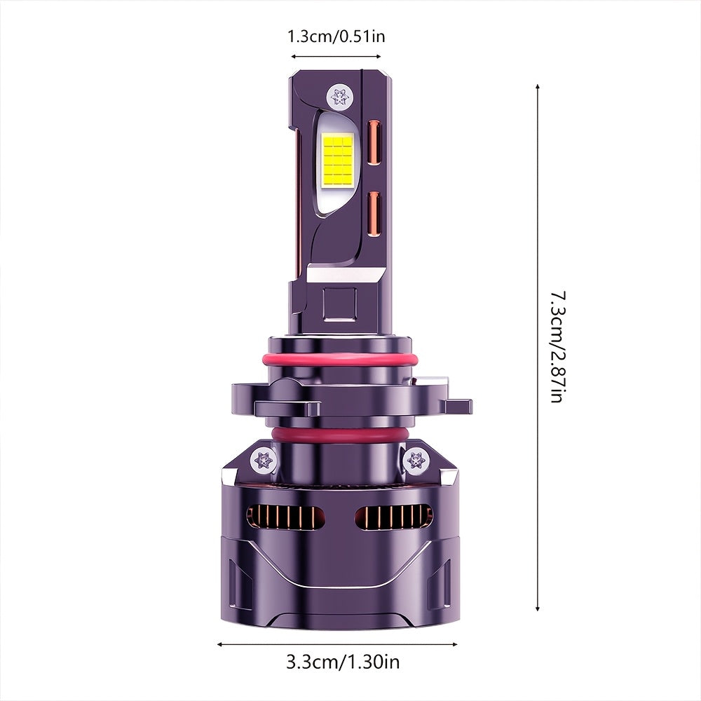 2PCS LED Car Headlights / Universal Fit, Compatible with H11/H4/H1/H7, 9005/9006/9012 - 58000LM, 7500K Cool White Light, Super Bright Chips, Plug-and-Play System, Built-in & External Driver, No Battery Included