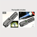 ANYICE 1 Piece 400mAh/800mAh Ultra-Bright Zoomable Flashlight, Compact, Rechargeable Long-Distance IPX4 Durable LED Light, Adjustable Zoom Light for Outdoor & Home Use