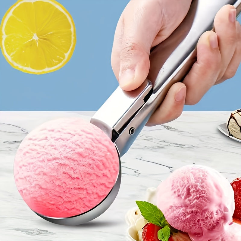 Stainless Steel Ice Cream and Fruit Scoop, Durable Round Melon Baller, Food Safe Scooper for Watermelon, Cantaloupe and Papaya