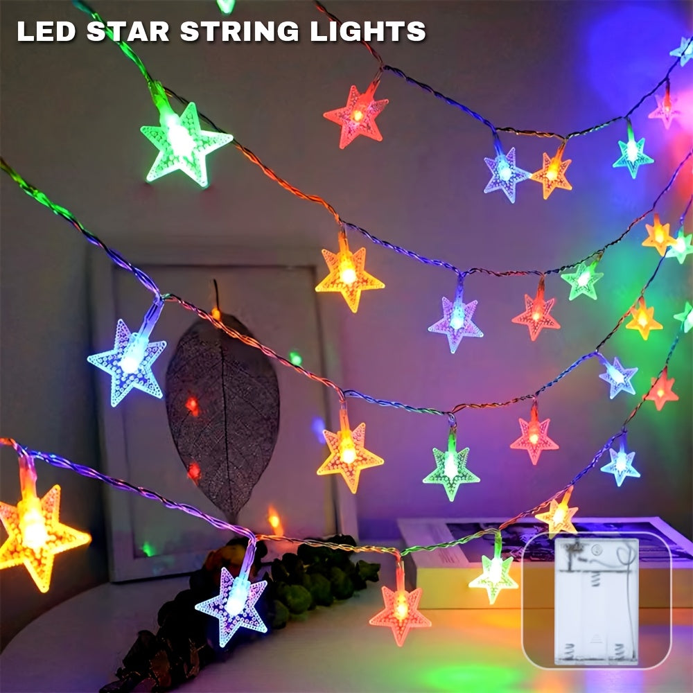 1 件 LED 星灯串，40/20/10 LED 星灯，暖白光，适用于室内装饰、卧室、婚礼、生日派对、礼物、感恩节、圣诞节 - 电池供电（不含电池）LED 家居装饰灯 | Majisu