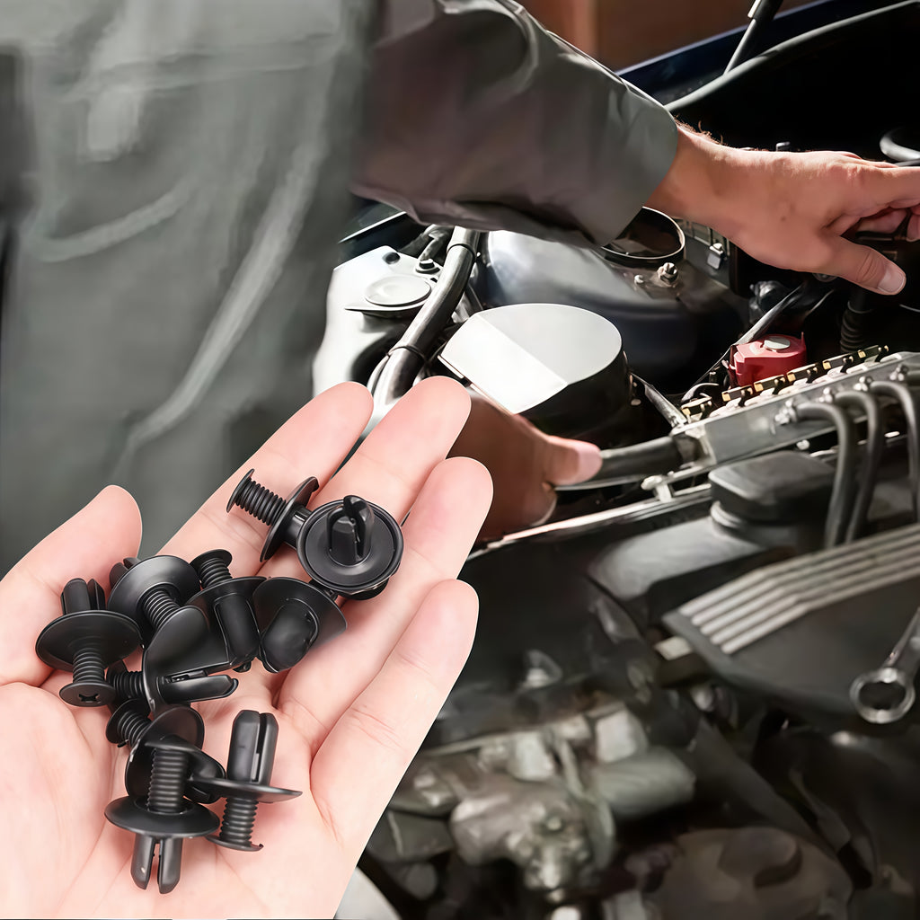 60pcs Universal Car Retainer Clips Kit 8mm Plastic Rivet Fasteners, Suitable for Fender Liners, Splash Shields, Trunk, Bumper, Door Trim Strips, Fits Toyota Kia Nissan Yamaha Ford Focus, Body Repair & Installation Accessories