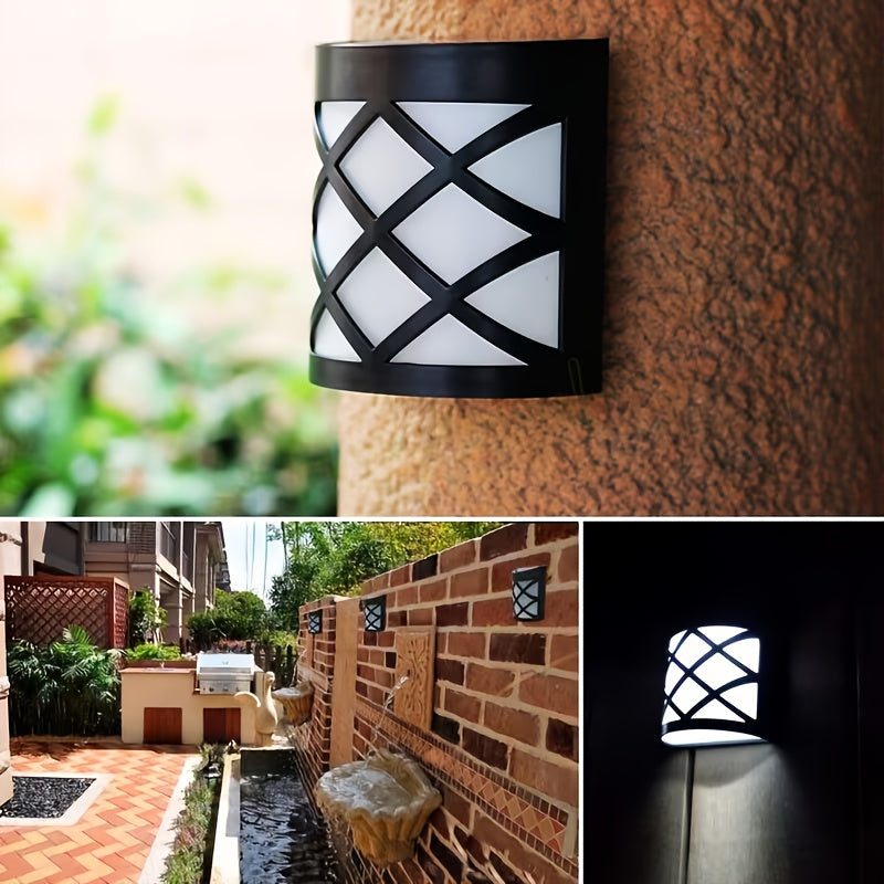 1pc Solar Wall Light Fence Light LED Fence Ambient Light Garden Courtyard Light Outdoor Night Light Optional White/Warm Light