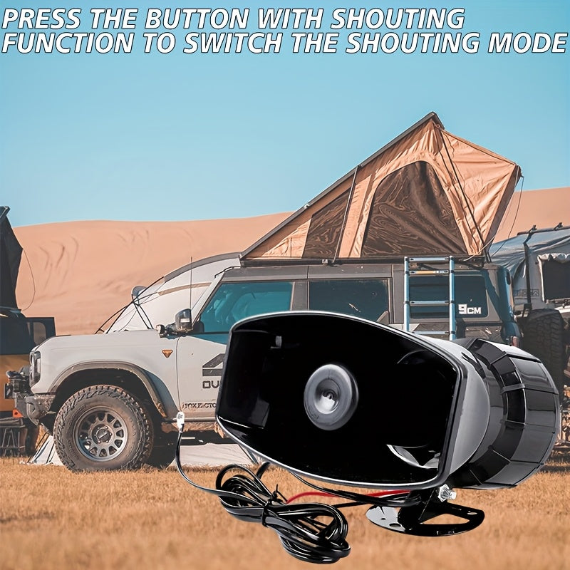[2025 New] 12V Universal Vehicle Alarm Horn Speaker - 7 Sound Effects, One-Key Switch! Perfect for Motorcycles, Cars, Trucks, RVs & Modified Vehicles, Easy Installation