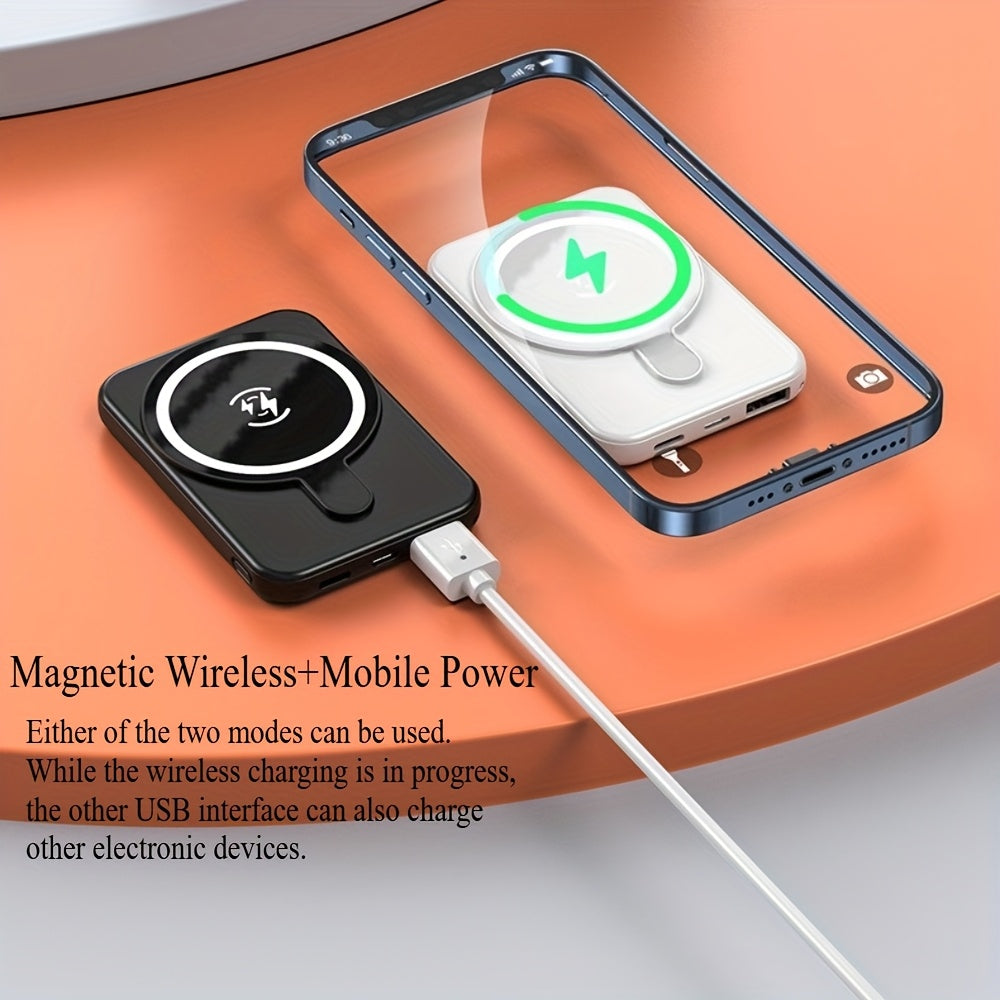 Mini Wireless Power Bank Magnetic Portable Charger 10000mAh, Magnetic Battery Pack USB Portable External Backup Battery Charger for iPhone 16/15/14/13/12/Pro Max/Plus Series, for Outdoor Camping, Ideal Gift